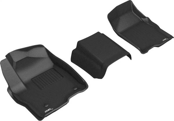 3D MAXpider - 3D MAXpider KAGU Floor Mat (BLACK) compatible with GMC/CHEVROLET SIERRA/SILVERADO 2019-2024 - Front Row