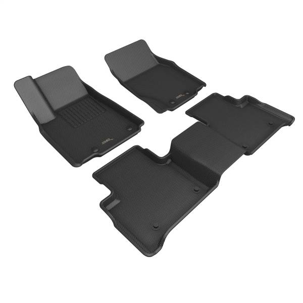 3D MAXpider - 3D MAXpider KAGU Floor Mat (BLACK) compatible with JEEP GRAND CHEROKEE (WL) 2022-2024 - Full Set