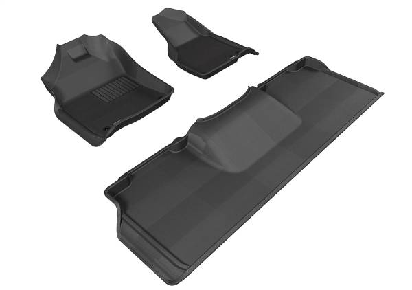 3D MAXpider - 3D MAXpider KAGU Floor Mat (BLACK) compatible with DODGE RAM 2500/3500 MEGA CAB 2012-2018 - Full Set