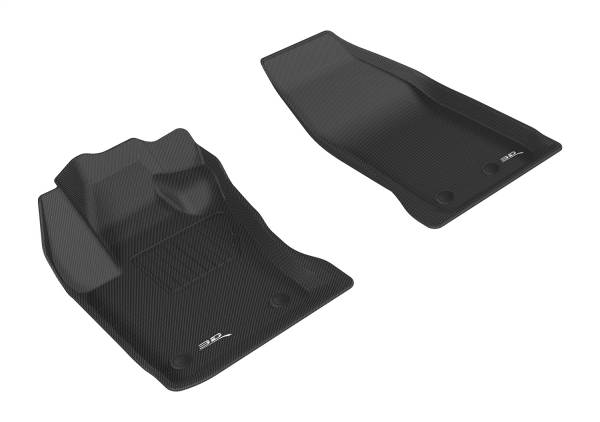 3D MAXpider - 3D MAXpider KAGU Floor Mat (BLACK) compatible with FIAT 500X 2015-2023 - Front Row