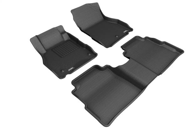 3D MAXpider - 3D MAXpider KAGU Floor Mat (BLACK) compatible with NISSAN KICKS 2018-2024 - Full Set
