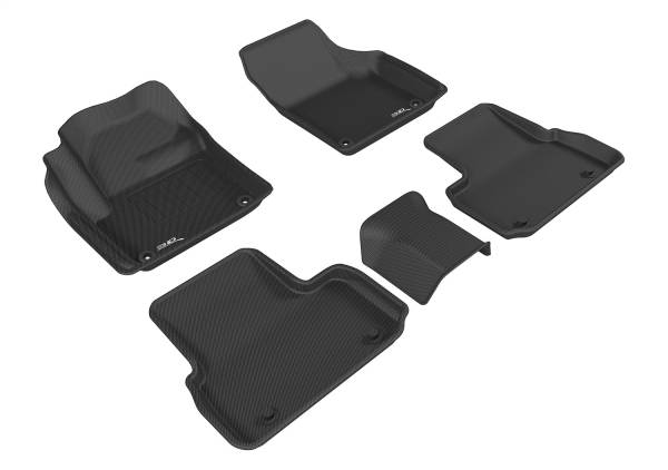 3D MAXpider - 3D MAXpider KAGU Floor Mat (BLACK) compatible with LAND ROVER DISCOVERY SPORT 5-SEATS 2015-2019 - Full Set