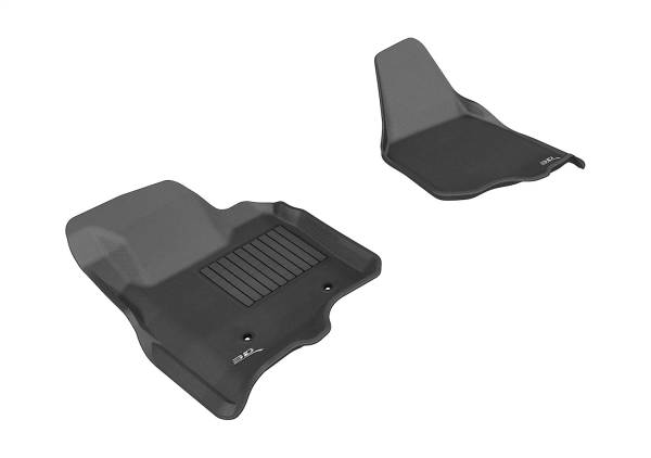 3D MAXpider - 3D MAXpider KAGU Floor Mat (BLACK) compatible with FORD F-250/350/450 SUPERCAB/CREW 2011-2012 - Front Row