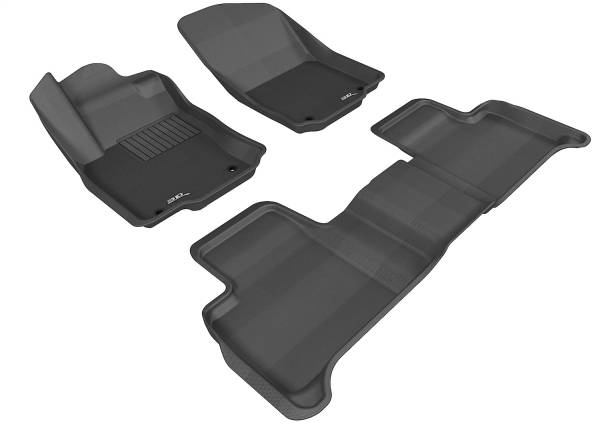 3D MAXpider - 3D MAXpider KAGU Floor Mat (BLACK) compatible with MERCEDES-BENZ GLS/GL/ML-CLASS (X166/W166) 2013-2016 - Full Set