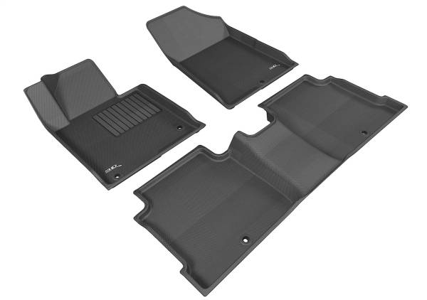 3D MAXpider - 3D MAXpider KAGU Floor Mat (BLACK) compatible with HYUNDAI SONATA/16-18 SONATA HYBRID 2015-2019 - Full Set