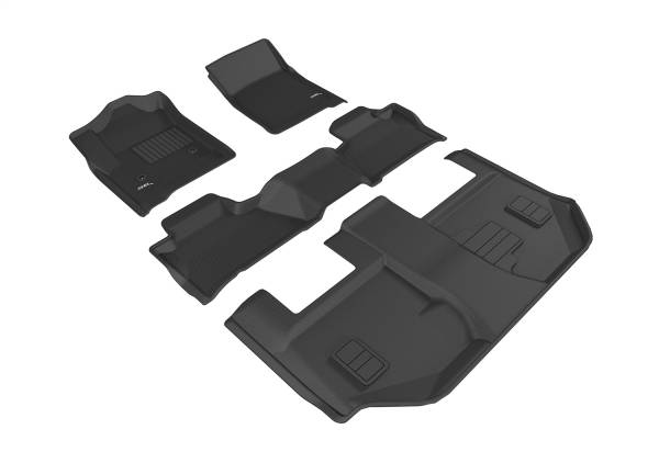 3D MAXpider - 3D MAXpider KAGU Floor Mat (BLACK) compatible with GMC YUKON XL 2015-2020 - Full Set