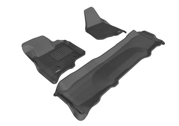3D MAXpider - 3D MAXpider KAGU Floor Mat (BLACK) compatible with FORD F-250/350/450 SUPERCREW 2011-2012 - Full Set