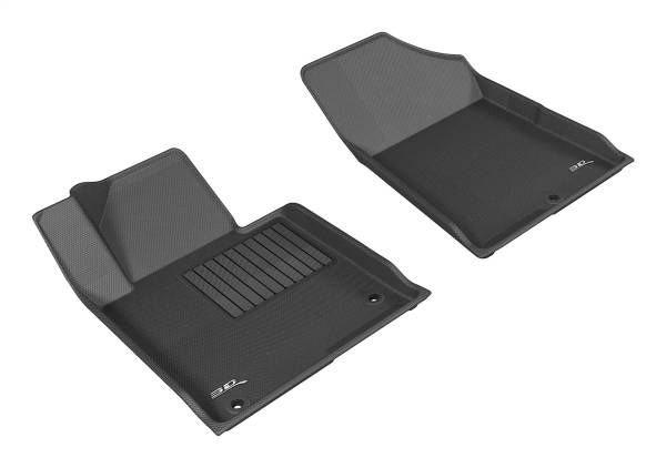 3D MAXpider - 3D MAXpider KAGU Floor Mat (BLACK) compatible with HYUNDAI/KIA SONATA/SONATA HYBRID/OPTIMA 2015-2020 - Front Row