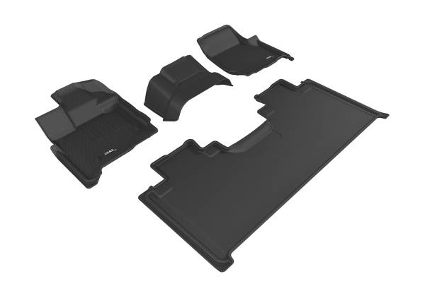 3D MAXpider - 3D MAXpider KAGU Floor Mat (BLACK) compatible with FORD F-150 SUPERCAB 2015-2023 - Full Set