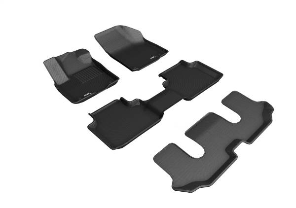 3D MAXpider - 3D MAXpider KAGU Floor Mat (BLACK) compatible with VOLKSWAGEN ATLAS 2018-2024 - Full Set