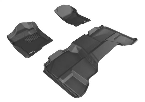 3D MAXpider - 3D MAXpider KAGU Floor Mat (BLACK) compatible with GMC SIERRA 15 25 35 EXTENDED CAB 2007-2013 - Full Set