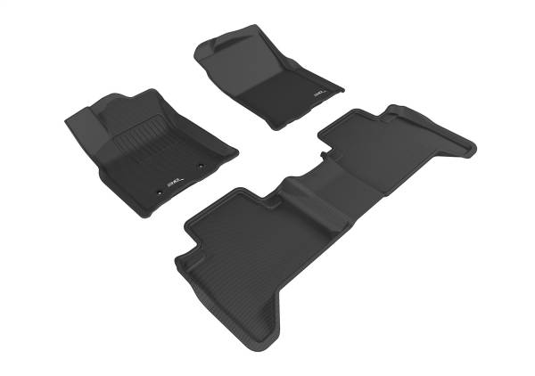 3D MAXpider - 3D MAXpider KAGU Floor Mat (BLACK) compatible with TOYOTA TACOMA DOUBLE CAB 2016-2023 - Full Set