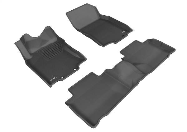 3D MAXpider - 3D MAXpider KAGU Floor Mat (BLACK) compatible with NISSAN ROGUE 2014-2020 - Full Set
