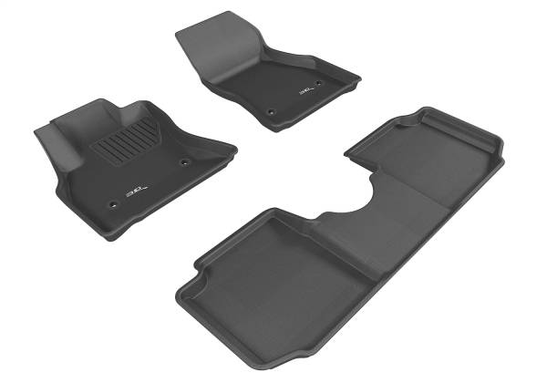 3D MAXpider - 3D MAXpider KAGU Floor Mat (BLACK) compatible with FIAT 500L 2014-2020 - Full Set
