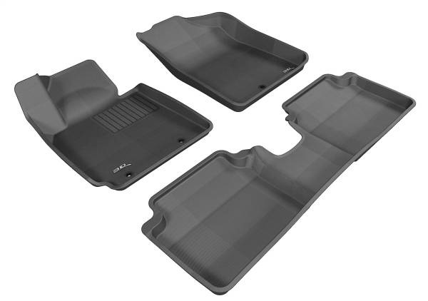 3D MAXpider - 3D MAXpider KAGU Floor Mat (BLACK) compatible with HYUNDAI VELOSTER 2012-2017 - Full Set