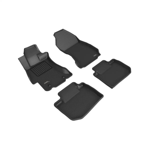 3D MAXpider - 3D MAXpider KAGU Floor Mat (BLACK) compatible with SUBARU IMPREZA/XV CROSSTREK 2012-2017 - Full Set