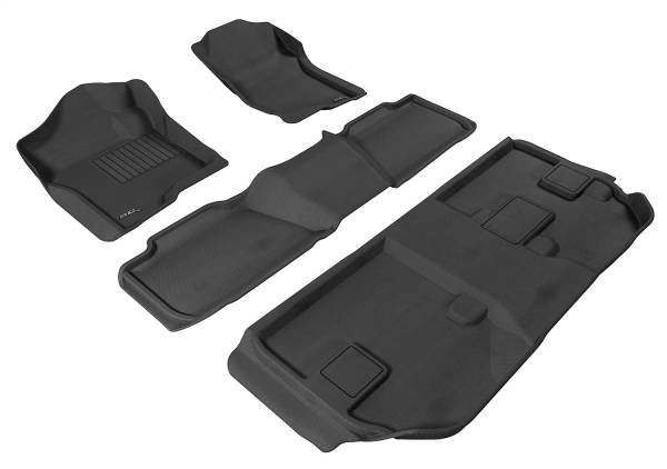 3D MAXpider - 3D MAXpider KAGU Floor Mat (BLACK) compatible with CHEVROLET SUBURBAN 2007-2014 - Full Set
