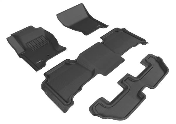 3D MAXpider - 3D MAXpider KAGU Floor Mat (BLACK) compatible with LAND ROVER LR4 2009-2012 - Full Set