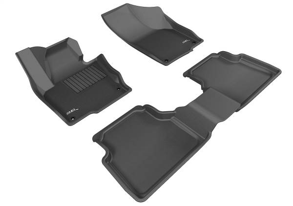 3D MAXpider - 3D MAXpider KAGU Floor Mat (BLACK) compatible with VOLKSWAGEN TIGUAN/TIGUAN LIMITED 2009-2019 - Full Set