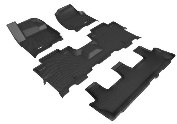 3D MAXpider - 3D MAXpider KAGU Floor Mat (BLACK) compatible with FORD EXPEDITION 2018-2024 - Full Set