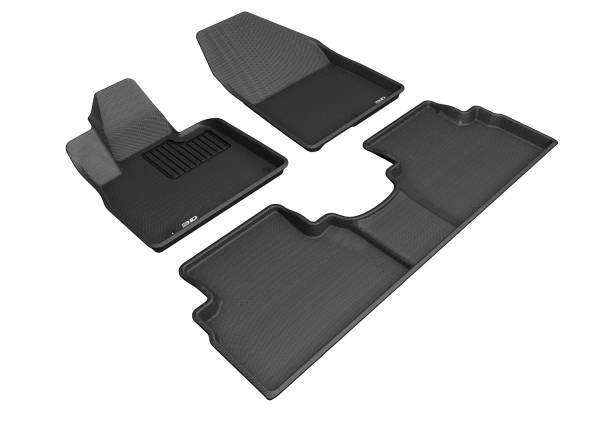 3D MAXpider - 3D MAXpider KAGU Floor Mat (BLACK) compatible with HYUNDAI SANTA FE 2019-2023 - Full Set