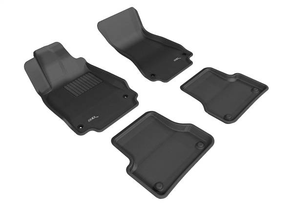 3D MAXpider - 3D MAXpider KAGU Floor Mat (BLACK) compatible with AUDI A6 SEDAN/S6/A7/S7/RS 7 2012-2018 - Full Set