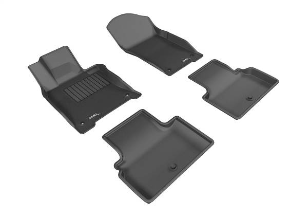 3D MAXpider - 3D MAXpider KAGU Floor Mat (BLACK) compatible with INFINITI Q50 2014-2017 - Full Set