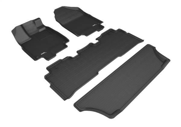 3D MAXpider - 3D MAXpider KAGU Floor Mat (BLACK) compatible with HONDA ODYSSEY 2018-2024 - Full Set