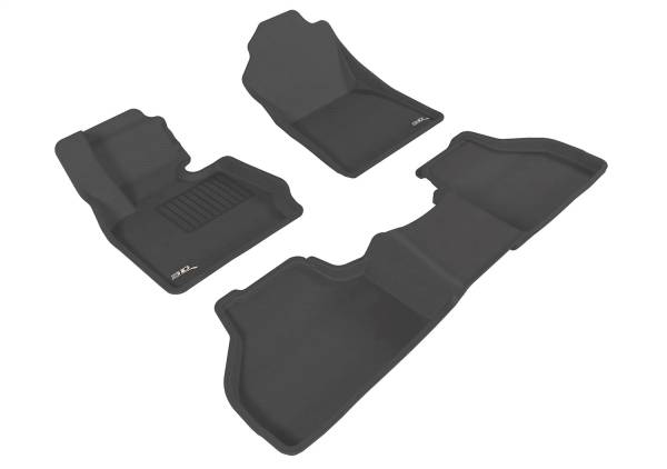 3D MAXpider - 3D MAXpider KAGU Floor Mat (BLACK) compatible with BMW X3 (F25)/X4 (F26) 2011-2018 - Full Set