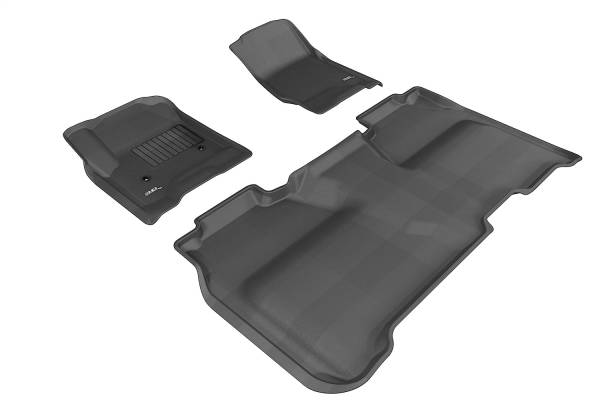 3D MAXpider - 3D MAXpider KAGU Floor Mat (BLACK) compatible with CHEVROLET SILVERADO CREW CAB 2014-2019 - Full Set