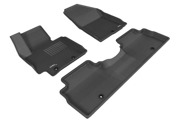 3D MAXpider - 3D MAXpider KAGU Floor Mat (BLACK) compatible with KIA SOUL 2014-2019 - Full Set