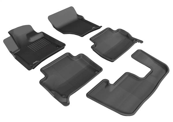 3D MAXpider - 3D MAXpider KAGU Floor Mat (BLACK) compatible with AUDI Q7 7-SEAT (4L) 2007-2015 - Full Set