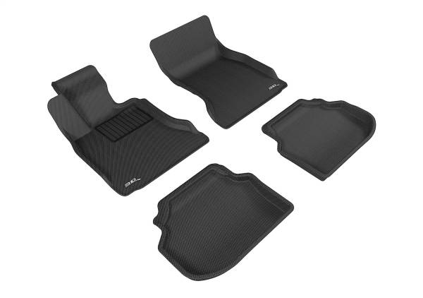 3D MAXpider - 3D MAXpider KAGU Floor Mat (BLACK) compatible with BMW 5 SERIES SEDAN (F10) RWD 2011-2014 - Full Set