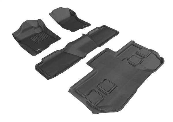 3D MAXpider - 3D MAXpider KAGU Floor Mat (BLACK) compatible with CHEVROLET SUBURBAN 2011-2014 - Full Set