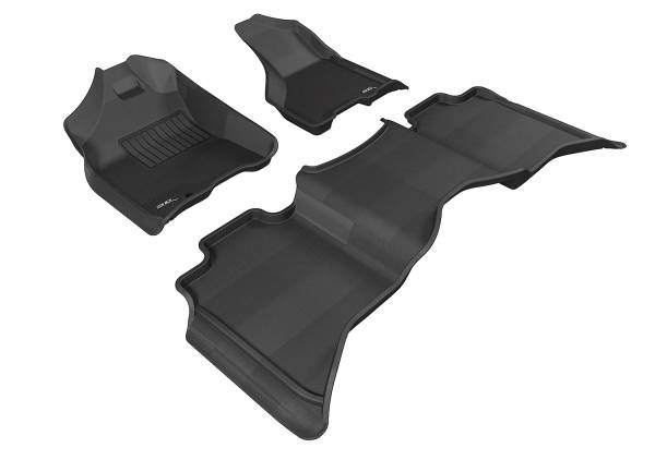 3D MAXpider - 3D MAXpider KAGU Floor Mat (BLACK) compatible with DODGE RAM 1500/2500/3500 CREW CAB 2009-2012 - Full Set