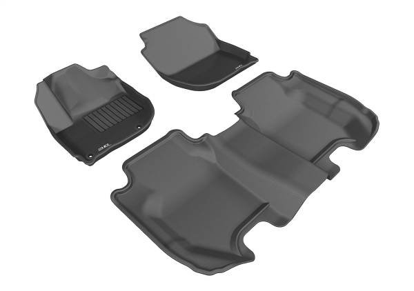 3D MAXpider - 3D MAXpider KAGU Floor Mat (BLACK) compatible with HONDA FIT 2015-2020 - Full Set