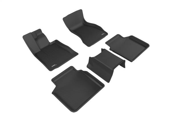 3D MAXpider - 3D MAXpider KAGU Floor Mat (BLACK) compatible with BMW 7 SERIES (G11) RWD 2016-2022 - Full Set