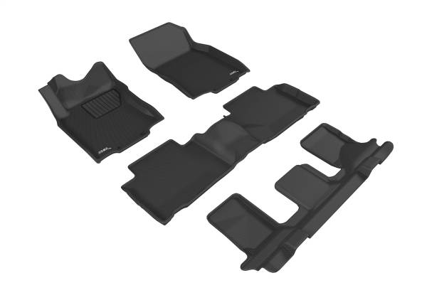 3D MAXpider - 3D MAXpider KAGU Floor Mat (BLACK) compatible with NISSAN ROGUE 2014-2020 - Full Set