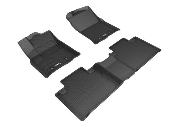 3D MAXpider - 3D MAXpider KAGU Floor Mat (BLACK) compatible with TOYOTA TACOMA ACCESS CAB 2018-2023 - Full Set