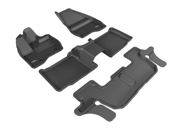 3D MAXpider - 3D MAXpider KAGU Floor Mat (BLACK) compatible with FORD EXPLORER 2011-2014 - Full Set