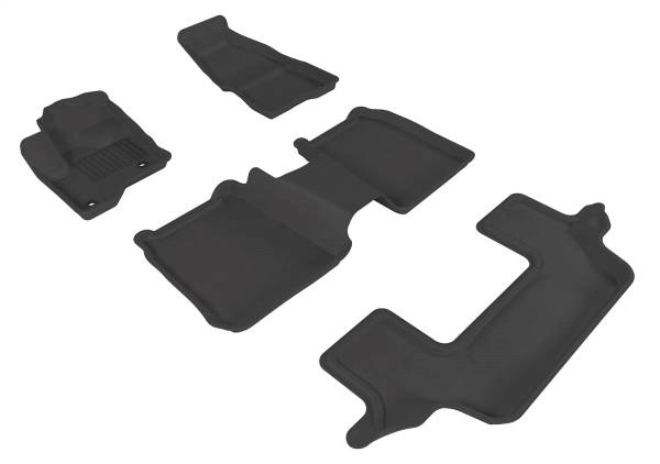 3D MAXpider - 3D MAXpider KAGU Floor Mat (BLACK) compatible with FORD FLEX 2009-2019 - Full Set