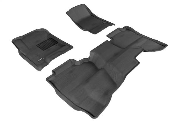 3D MAXpider - 3D MAXpider KAGU Floor Mat (BLACK) compatible with GMC SIERRA DOUBLE CAB 2014-2019 - Full Set