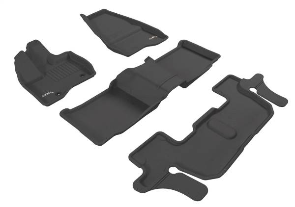 3D MAXpider - 3D MAXpider KAGU Floor Mat (BLACK) compatible with FORD EXPLORER 2011-2014 - Full Set