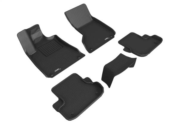 3D MAXpider - 3D MAXpider KAGU Floor Mat (BLACK) compatible with MASERATI GHIBLI 2013-2018 - Full Set