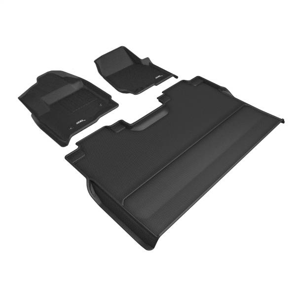 3D MAXpider - 3D MAXpider KAGU Floor Mat (BLACK) compatible with FORD F-150/F-250 SUPER CREW 2022-2024 - Full Set