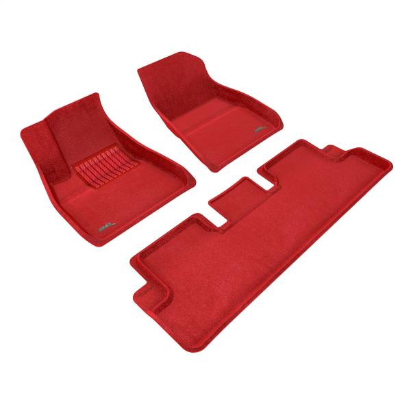 3D MAXpider - 3D MAXpider PREMIUM Floor Mat (RED) compatible with TESLA MODEL 3 2022-2023 - Full Set