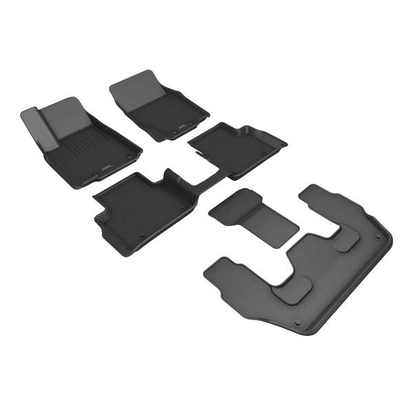 3D MAXpider - 3D MAXpider KAGU Floor Mat (BLACK) compatible with JEEP GRAND CHEROKEE L 2022-2024 - Full Set