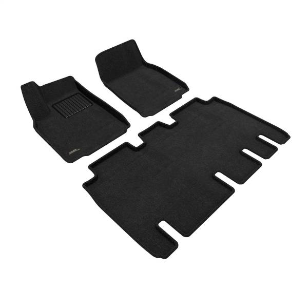 3D MAXpider - 3D MAXpider ELEGANT Floor Mat (BLACK) compatible with TESLA MODEL X 5 SEAT 2022-2023 - Full Set