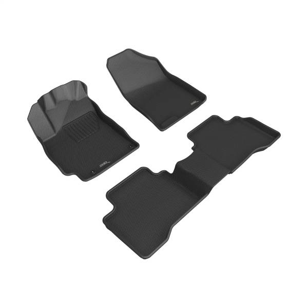 3D MAXpider - 3D MAXpider KAGU Floor Mat (BLACK) compatible with HYUNDAI ELANTRA 2021-2024 - Full Set