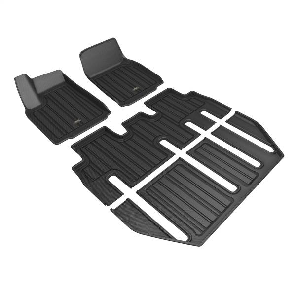 3D MAXpider - 3D MAXpider ELITECT Floor Mat (BLACK) compatible with TESLA MODEL X 7-SEAT 2022-2024 - Full Set